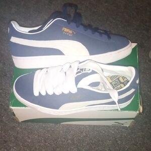 Puma Men's Blue Suede Sneakers